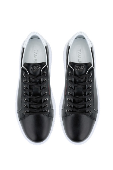  Tamer Tanca Erkek Hakiki Deri Siyah Sneakers & Spor Ayakkabı