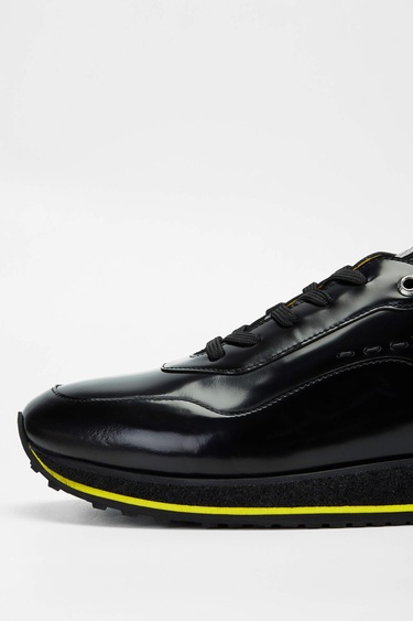  Tamer Tanca Erkek Hakiki Deri Siyah Açma Sneakers & Spor Ayakkabı