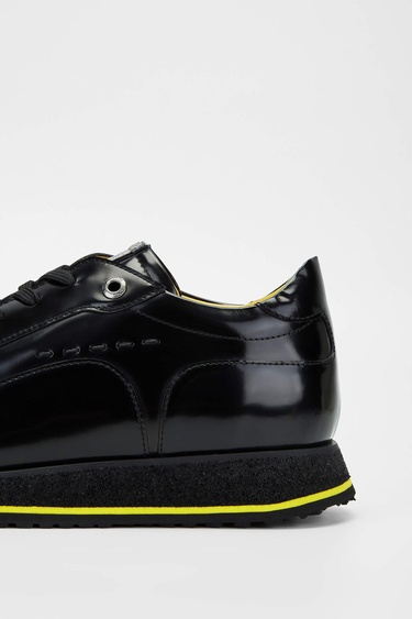  Tamer Tanca Erkek Hakiki Deri Siyah Açma Sneakers & Spor Ayakkabı