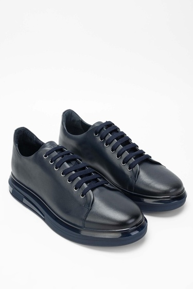  Tamer Tanca Erkek Hakiki Deri Lacivert Sneakers & Spor Ayakkabı