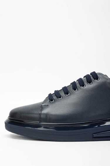  Tamer Tanca Erkek Hakiki Deri Lacivert Sneakers & Spor Ayakkabı