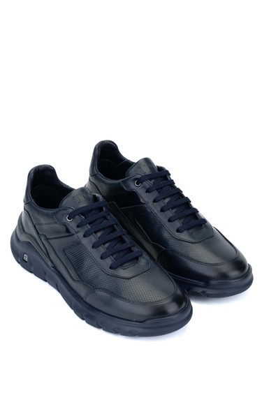  Tamer Tanca Erkek Hakiki Deri Lacivert Sneakers & Spor Ayakkabı