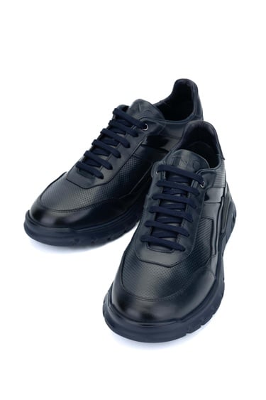  Tamer Tanca Erkek Hakiki Deri Lacivert Sneakers & Spor Ayakkabı