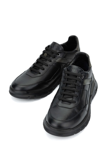  Tamer Tanca Erkek Hakiki Deri Siyah Sneakers & Spor Ayakkabı