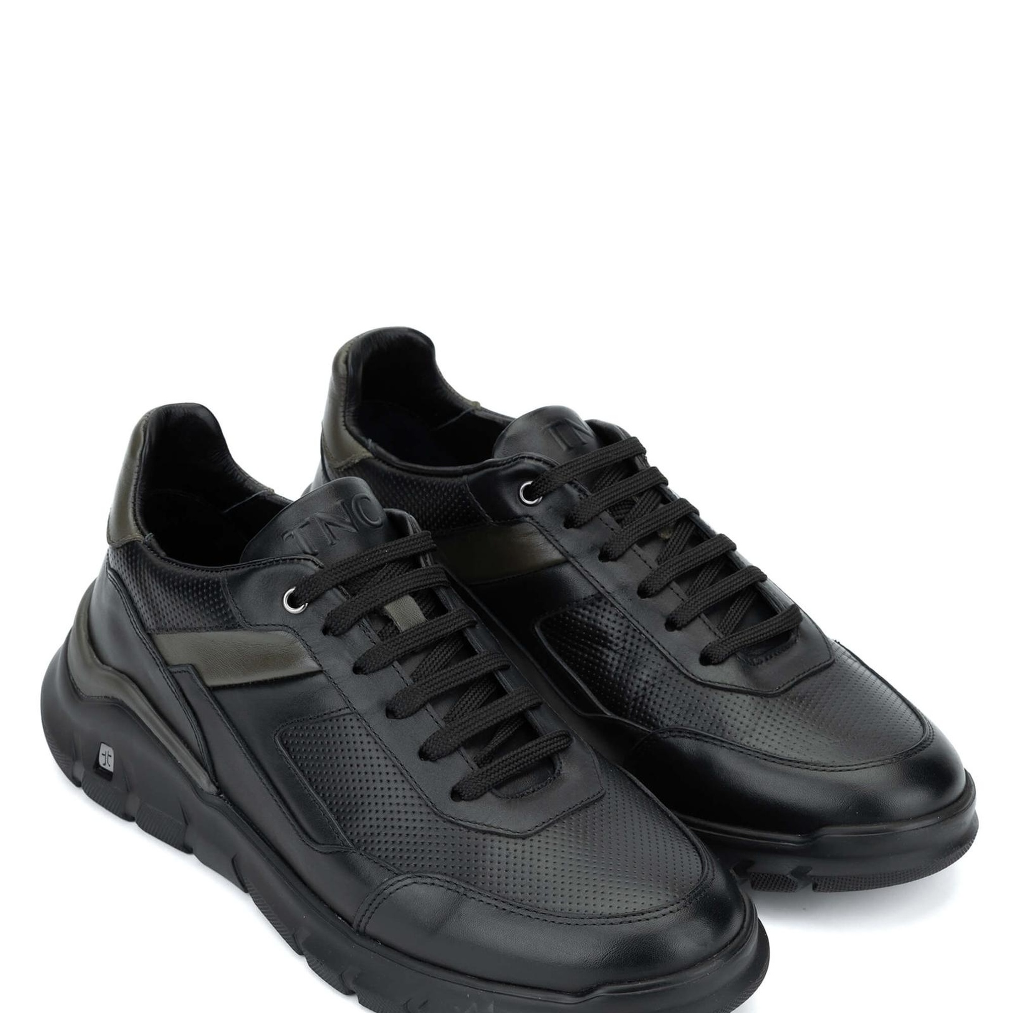 Tamer Tanca Erkek Hakiki Deri Siyah Sneakers & Spor Ayakkabı