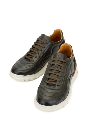 Tamer Tanca Erkek Hakiki Deri Haki Sneakers & Spor Ayakkabı