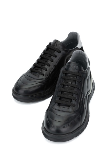  Tamer Tanca Erkek Hakiki Deri Siyah Sneakers & Spor Ayakkabı