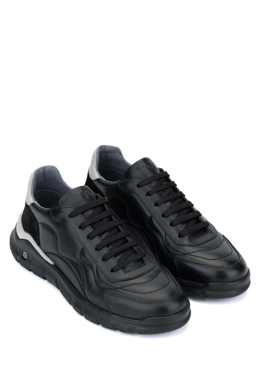  Tamer Tanca Erkek Hakiki Deri Siyah Sneakers & Spor Ayakkabı