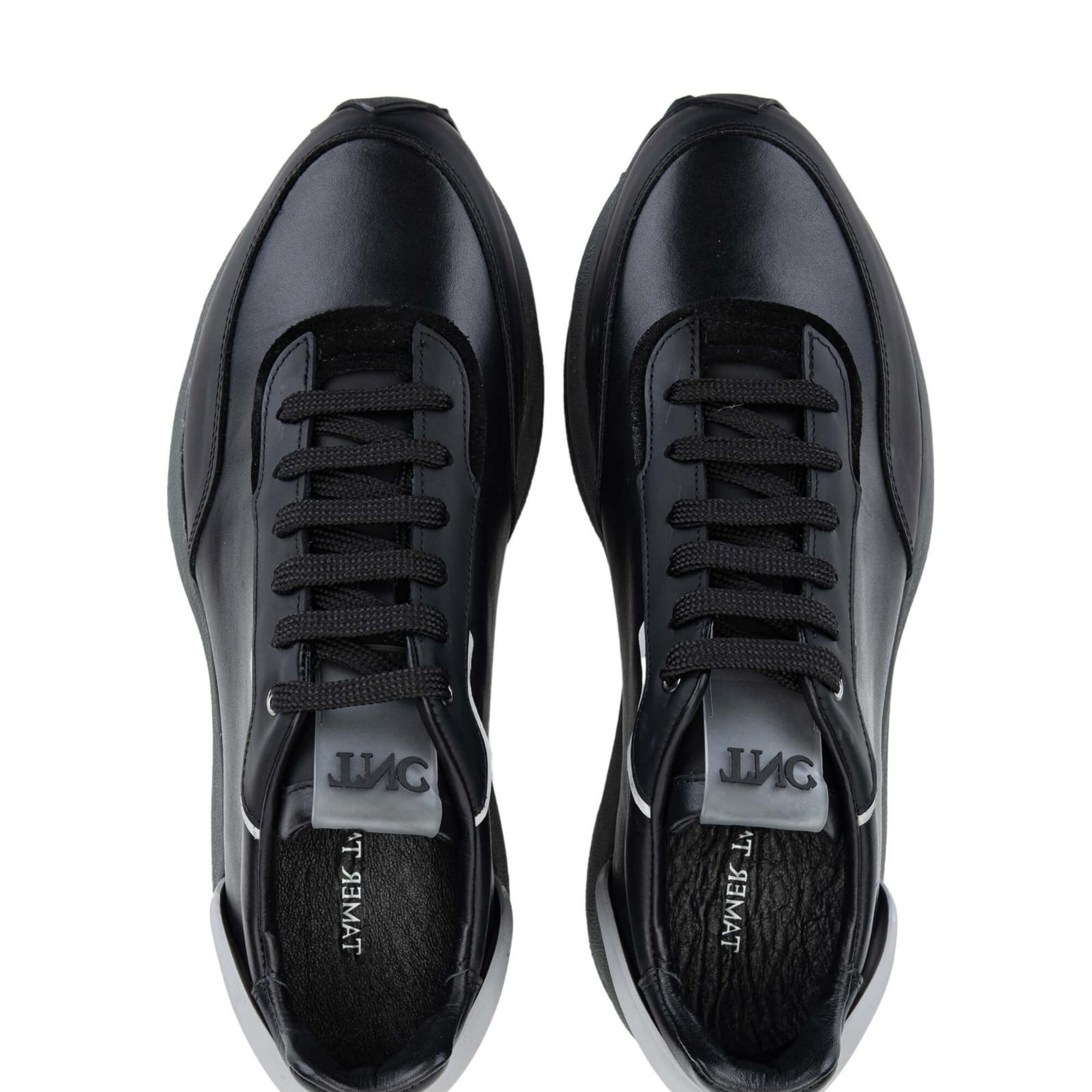 Tamer Tanca Erkek Hakiki Deri Siyah Sneakers & Spor Ayakkabı