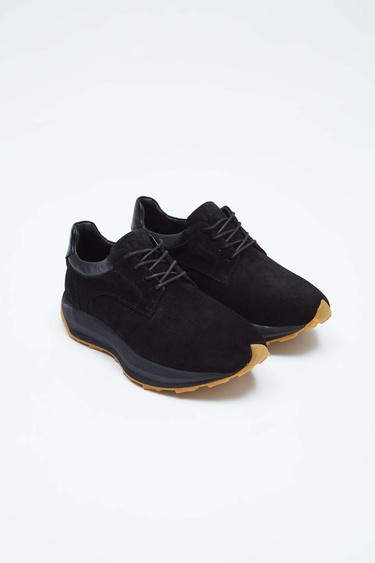  Tamer Tanca Erkek Hakiki Deri Siyah Sneakers & Spor Ayakkabı