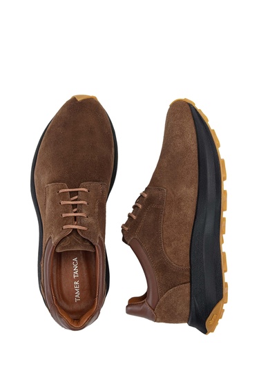  Tamer Tanca Erkek Hakiki Deri Coffee Sneakers & Spor Ayakkabı