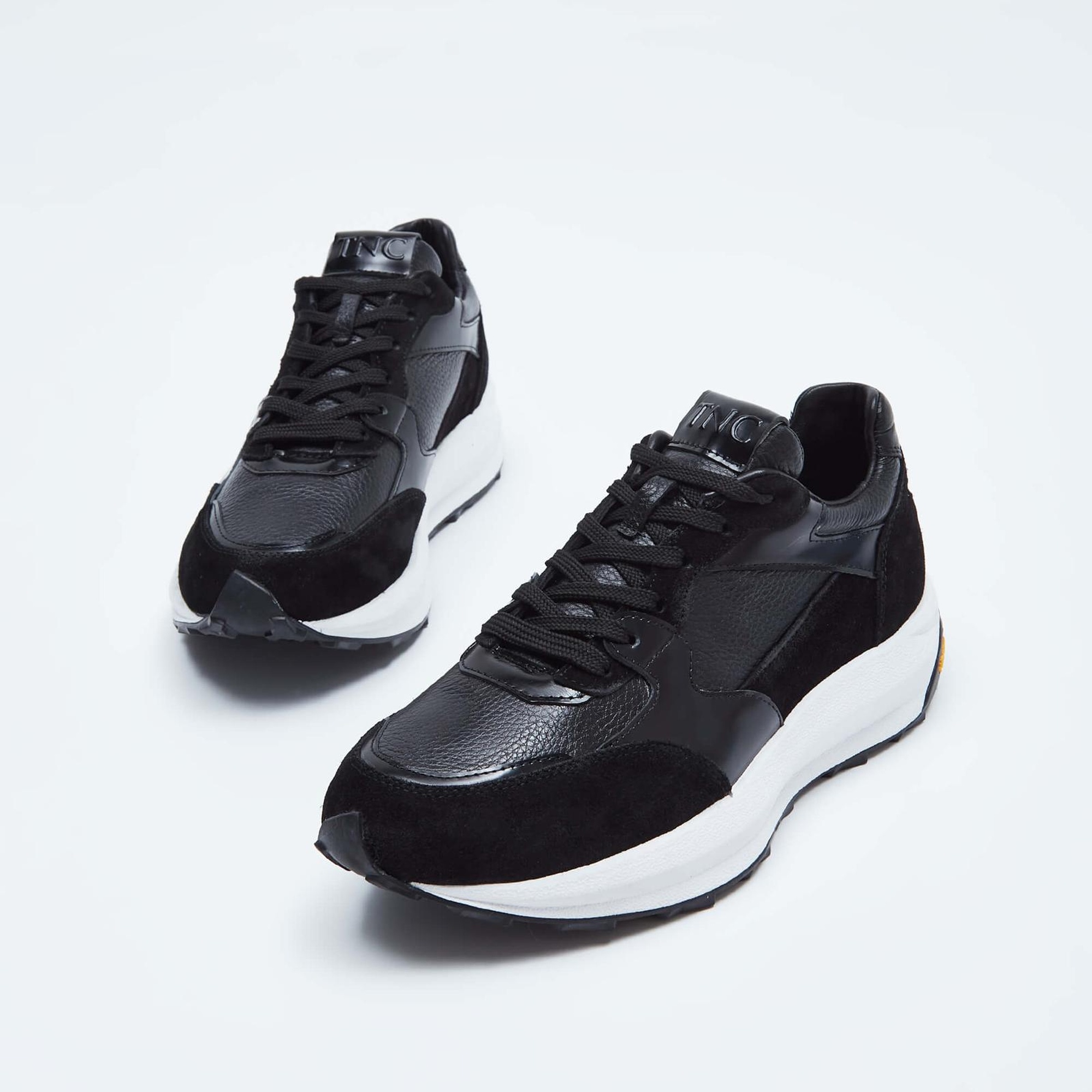 Tamer Tanca Erkek Hakiki Deri Siyah Süet Sneakers & Spor Ayakkabı