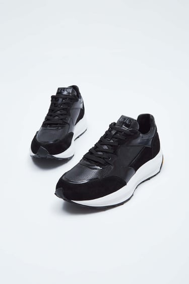  Tamer Tanca Erkek Hakiki Deri Siyah Süet Sneakers & Spor Ayakkabı