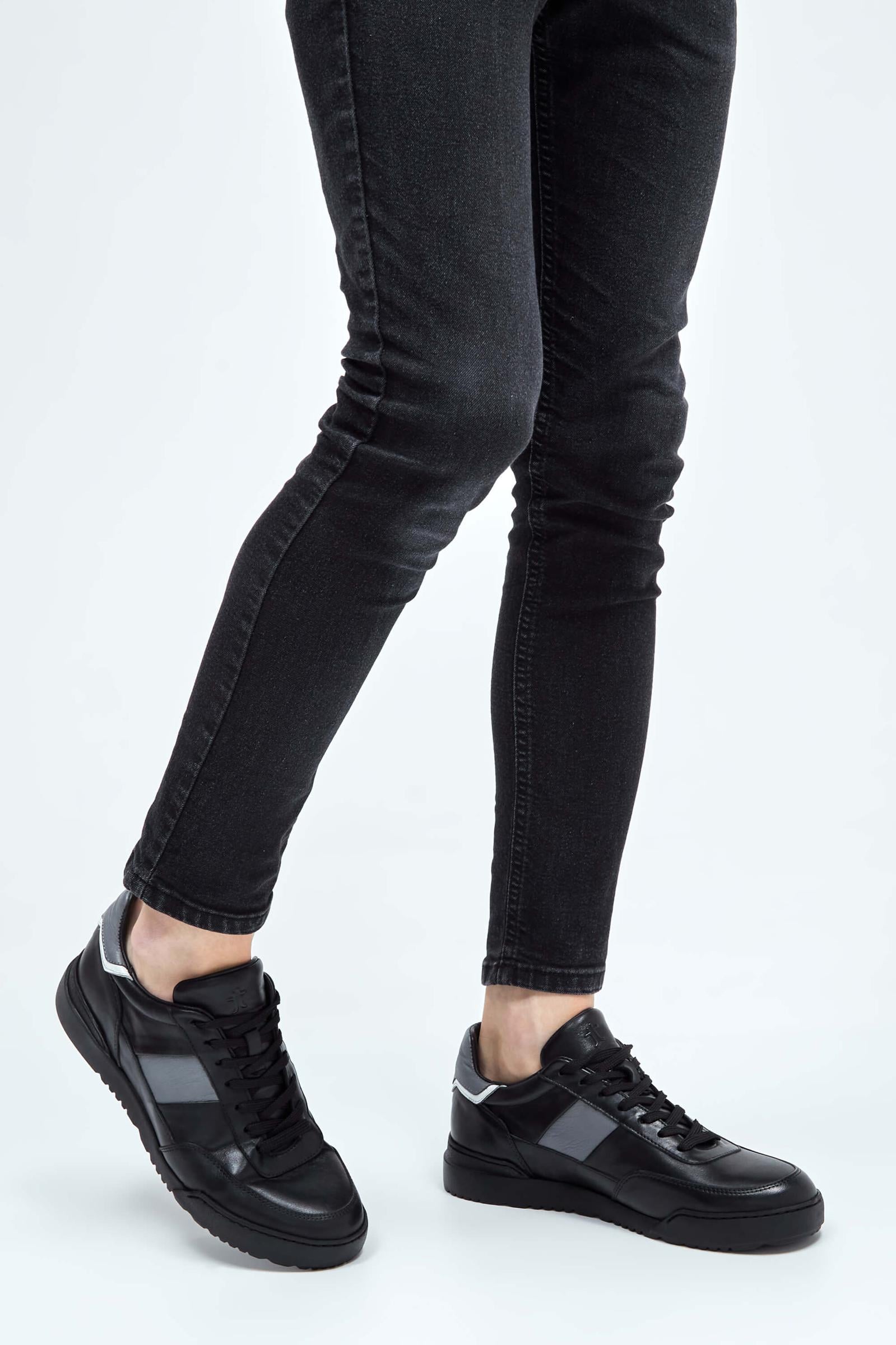 Tamer Tanca Tamer Tanca Erkek Hakiki Deri Siyah Sneakers &amp; Spor Ayakkabı | FashFed Siyah - 4. görsel