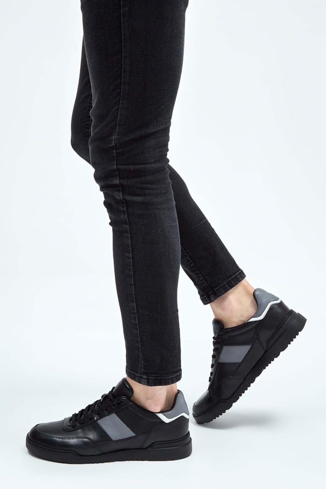  Tamer Tanca Erkek Hakiki Deri Siyah Sneakers & Spor Ayakkabı