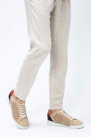  Tamer Tanca Erkek Hakiki Deri Bej Sneakers & Spor Ayakkabı