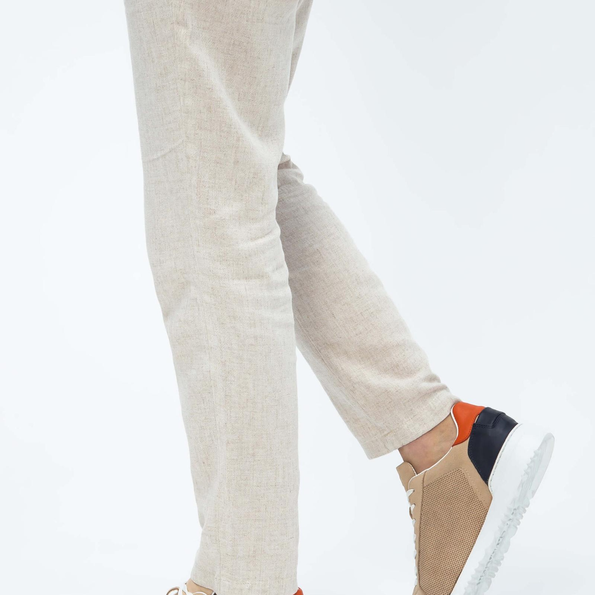 Tamer Tanca Erkek Hakiki Deri Bej Sneakers & Spor Ayakkabı