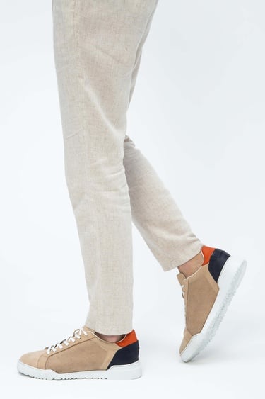  Tamer Tanca Erkek Hakiki Deri Bej Sneakers & Spor Ayakkabı