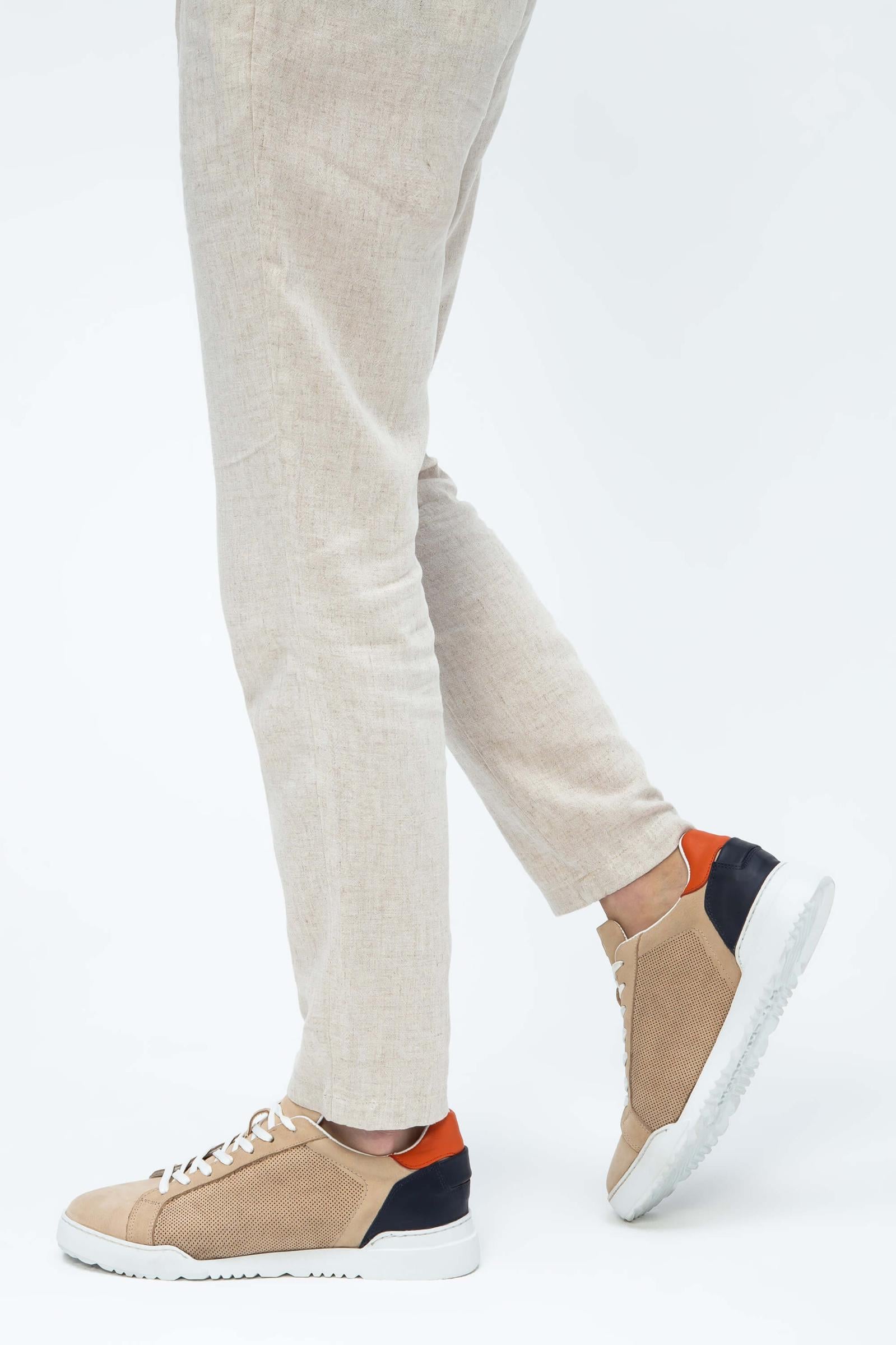  Tamer Tanca Erkek Hakiki Deri Bej Sneakers & Spor Ayakkabı