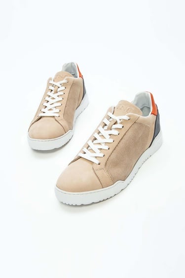  Tamer Tanca Erkek Hakiki Deri Bej Sneakers & Spor Ayakkabı