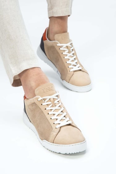  Tamer Tanca Erkek Hakiki Deri Bej Sneakers & Spor Ayakkabı