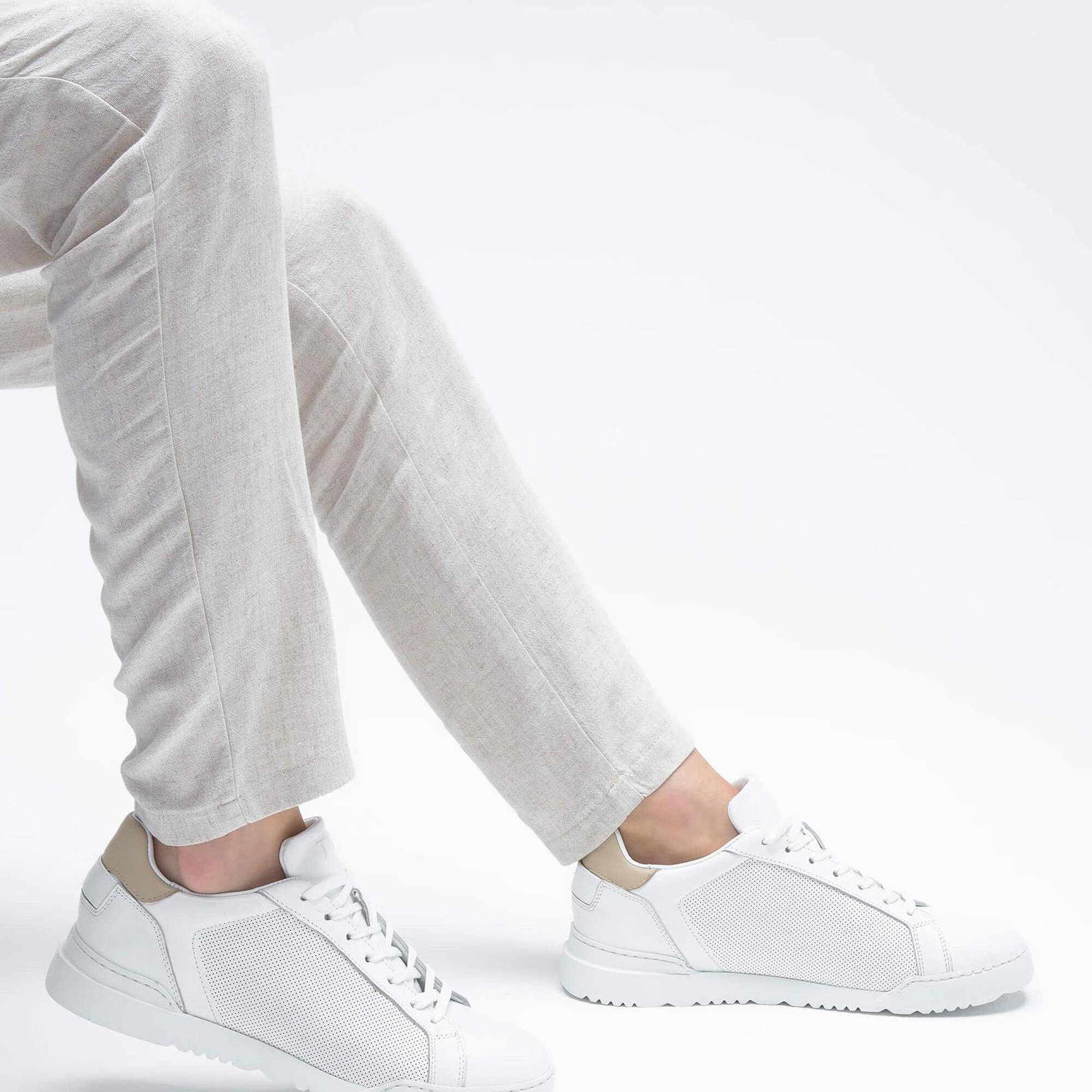 Tamer Tanca Erkek Hakiki Deri Beyaz Sneakers & Spor Ayakkabı