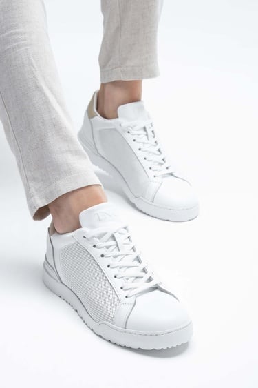  Tamer Tanca Erkek Hakiki Deri Beyaz Sneakers & Spor Ayakkabı