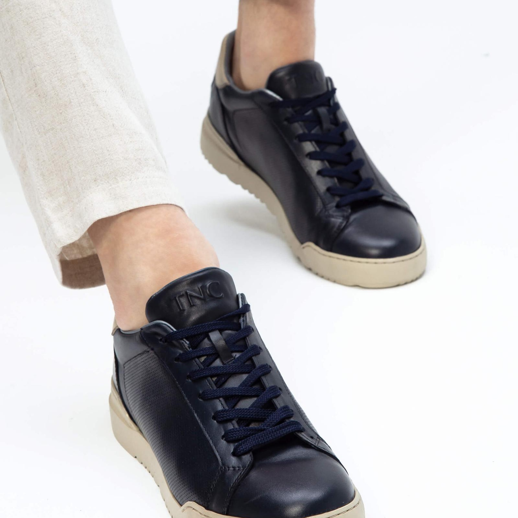 Tamer Tanca Erkek Hakiki Deri Lacivert Sneakers & Spor Ayakkabı