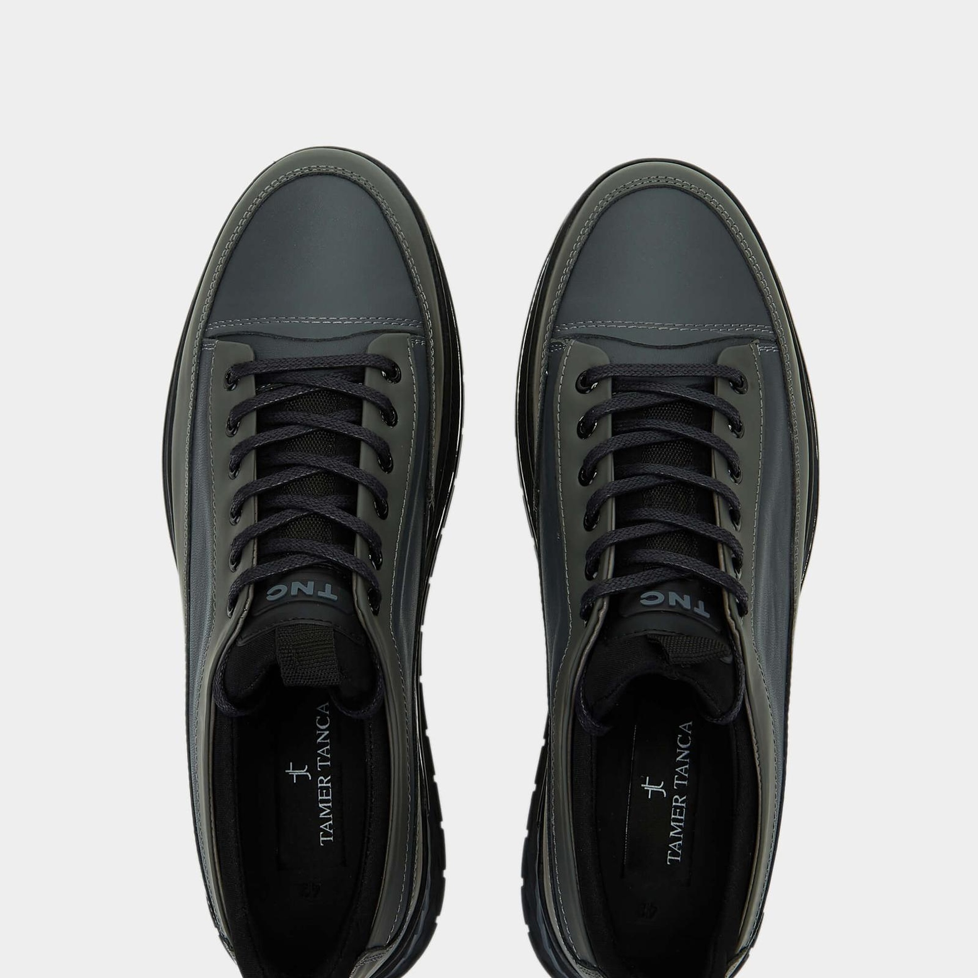 Tamer Tanca Erkek Hakiki Deri Gri Sneakers & Spor Ayakkabı