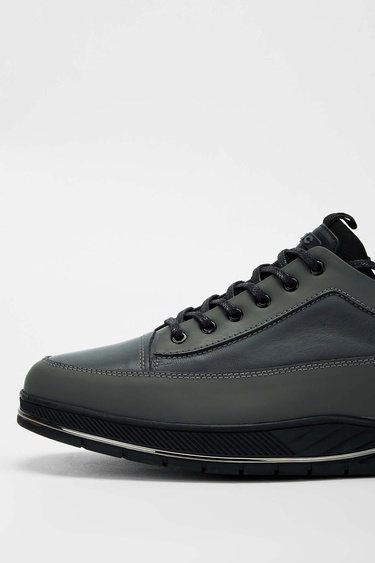  Tamer Tanca Erkek Hakiki Deri Gri Sneakers & Spor Ayakkabı