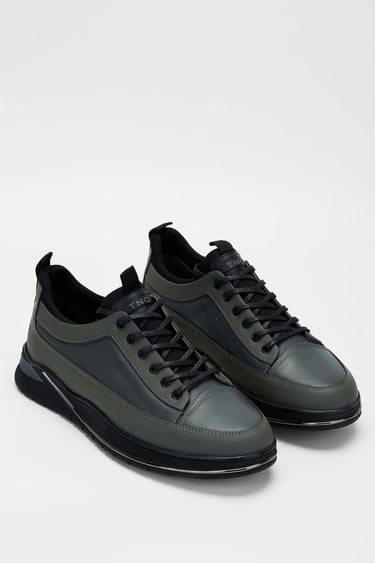  Tamer Tanca Erkek Hakiki Deri Gri Sneakers & Spor Ayakkabı