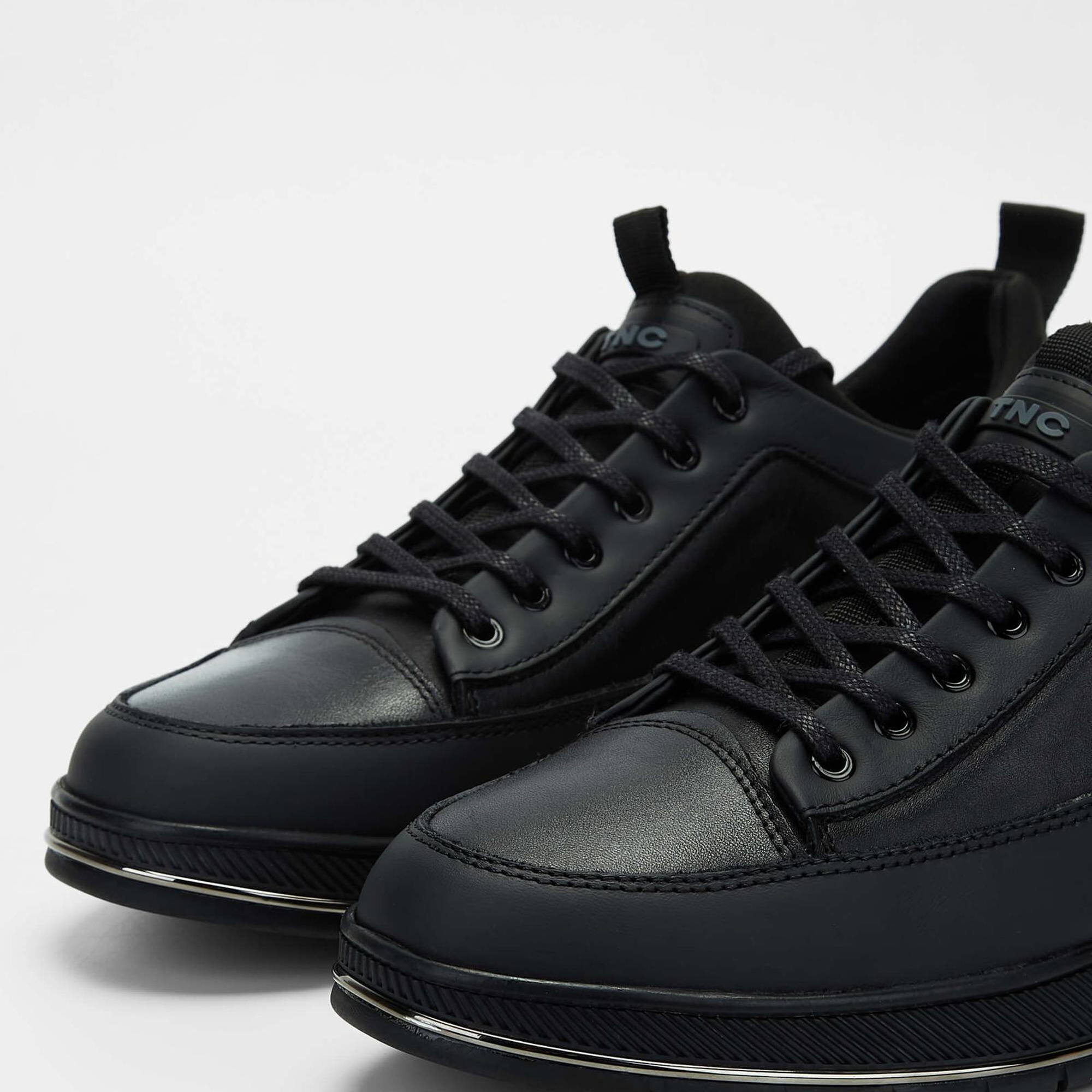 Tamer Tanca Erkek Hakiki Deri Siyah Sneakers & Spor Ayakkabı