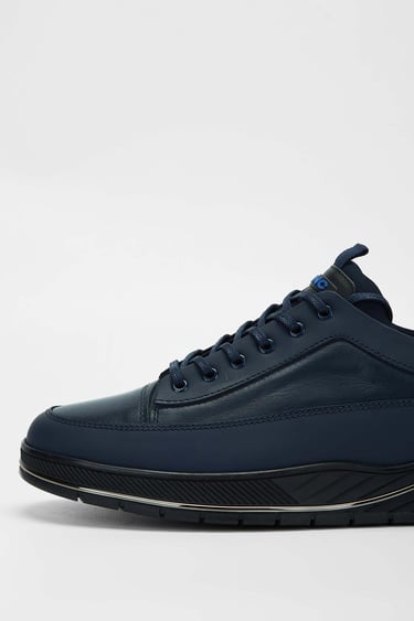  Tamer Tanca Erkek Hakiki Deri Lacivert Sneakers & Spor Ayakkabı