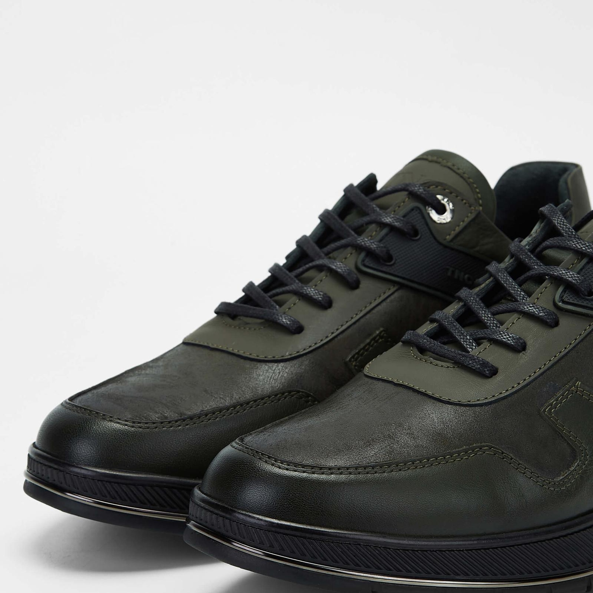 Tamer Tanca Erkek Hakiki Deri Haki Sneakers & Spor Ayakkabı