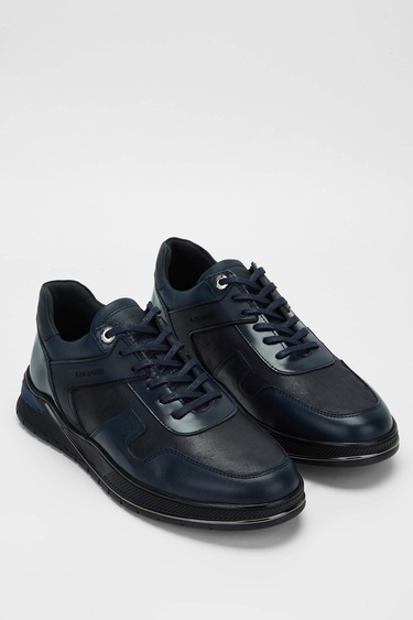  Tamer Tanca Erkek Hakiki Deri Lacivert Sneakers & Spor Ayakkabı