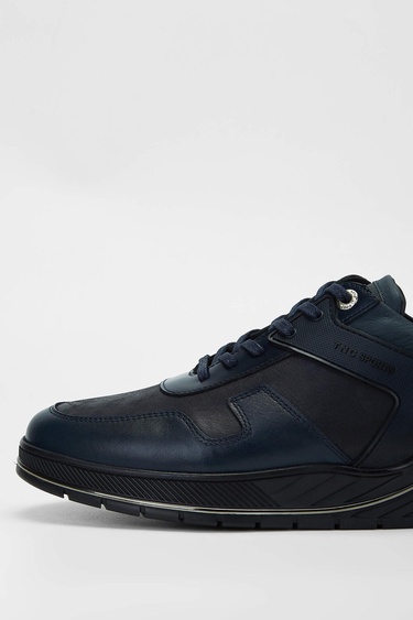  Tamer Tanca Erkek Hakiki Deri Lacivert Sneakers & Spor Ayakkabı