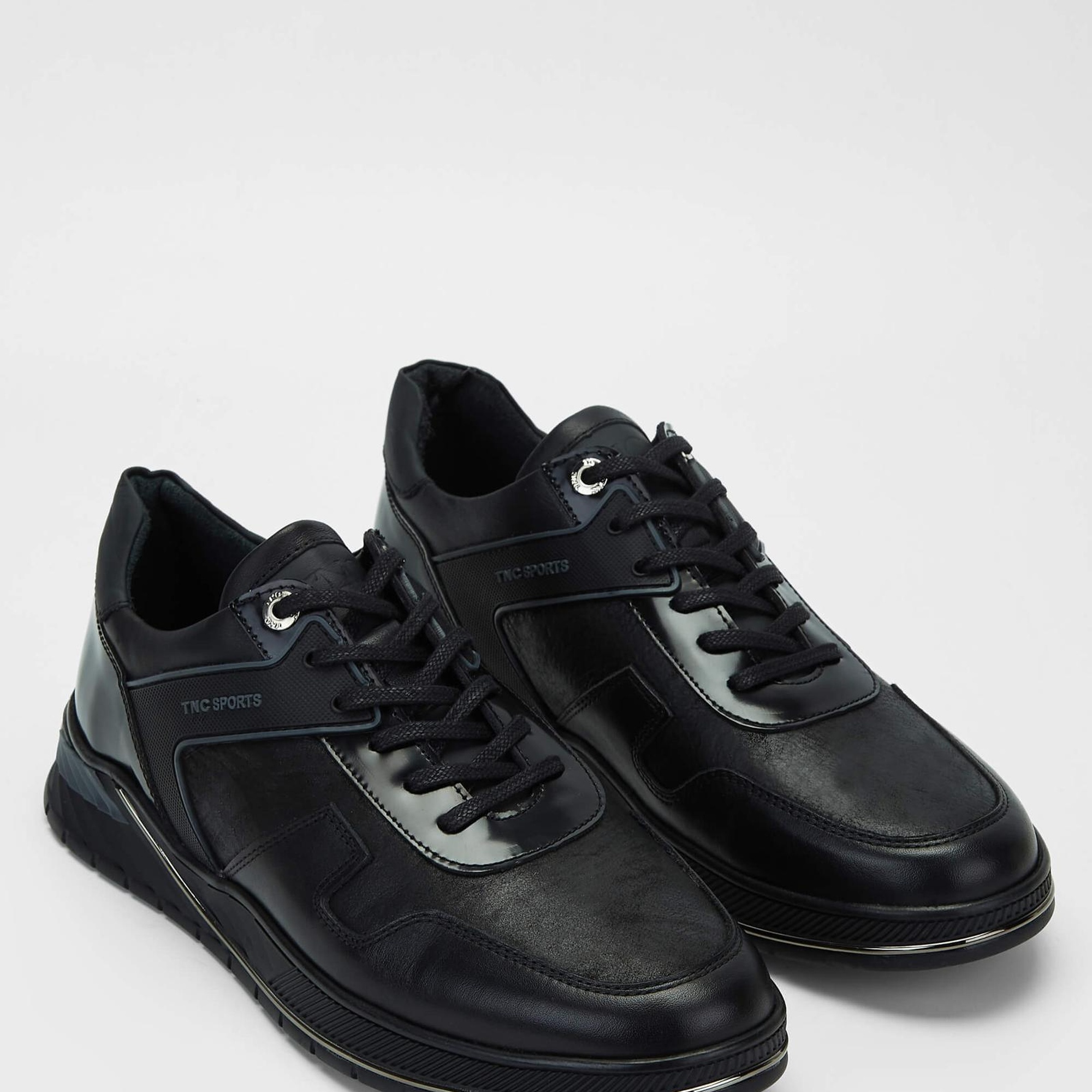 Tamer Tanca Erkek Hakiki Deri Siyah Sneakers & Spor Ayakkabı