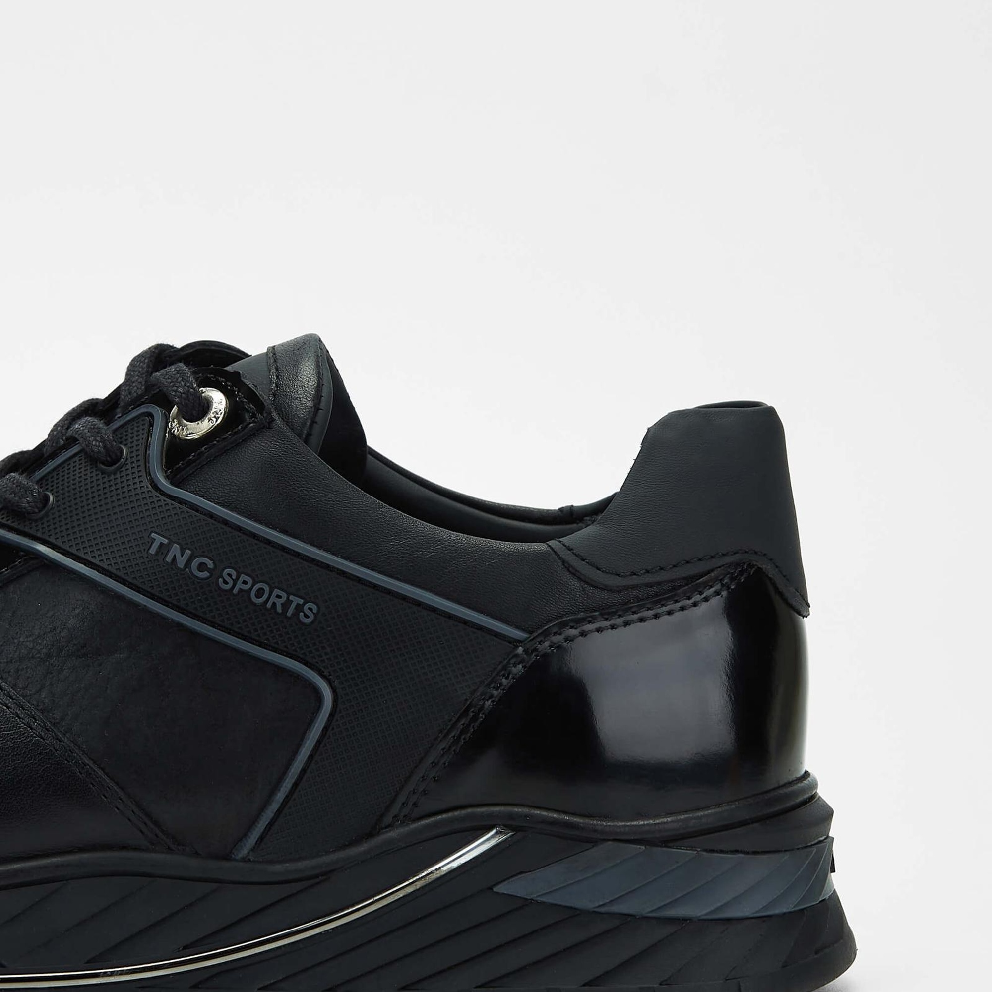 Tamer Tanca Erkek Hakiki Deri Siyah Sneakers & Spor Ayakkabı