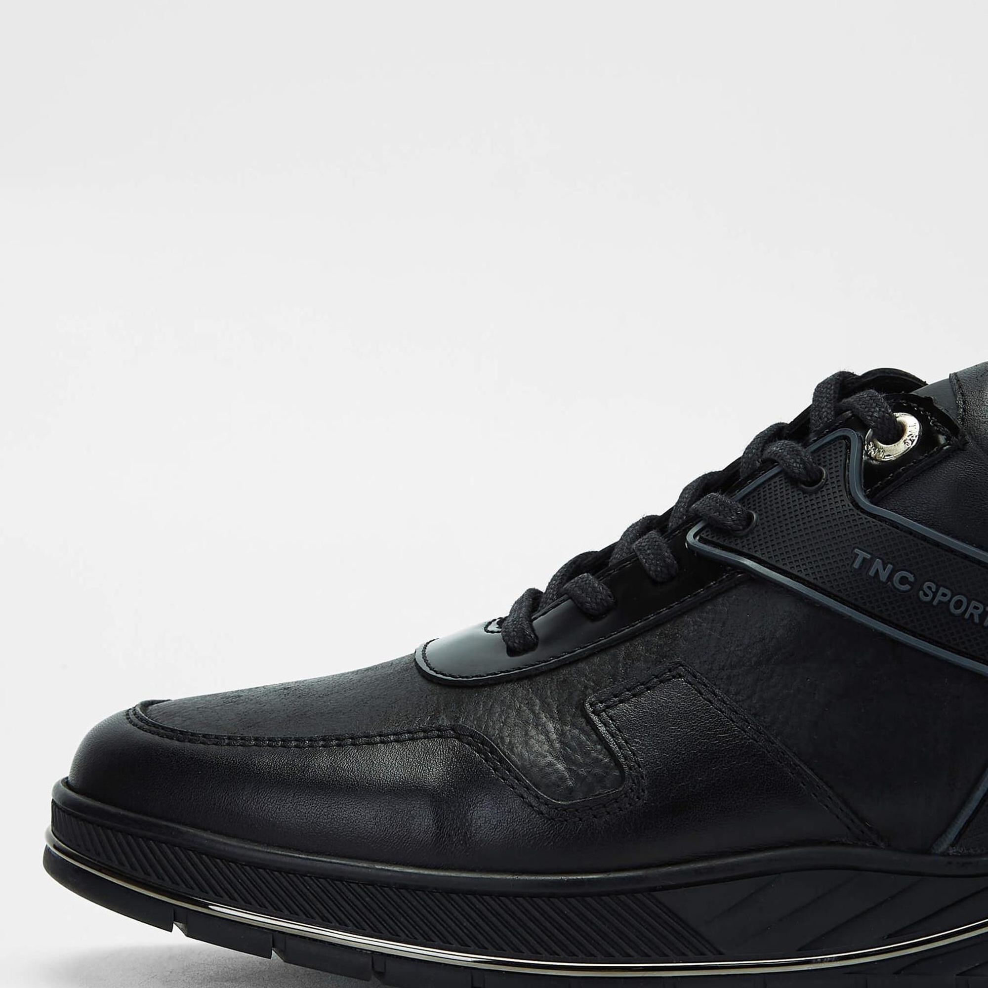 Tamer Tanca Erkek Hakiki Deri Siyah Sneakers & Spor Ayakkabı