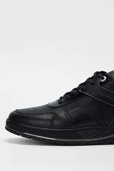  Tamer Tanca Erkek Hakiki Deri Siyah Sneakers & Spor Ayakkabı