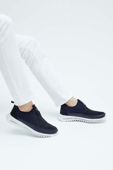  Tamer Tanca Erkek Hakiki Deri Lacivert Sneakers & Spor Ayakkabı