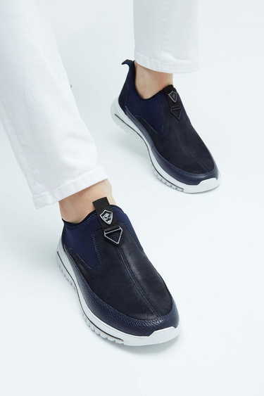  Tamer Tanca Erkek Hakiki Deri Lacivert Sneakers & Spor Ayakkabı