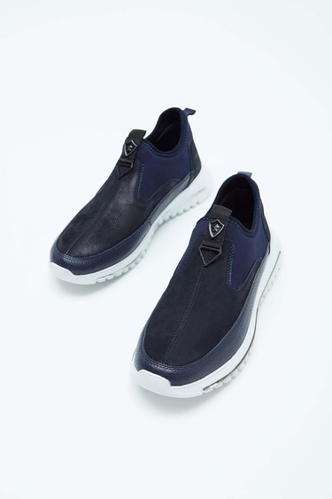  Tamer Tanca Erkek Hakiki Deri Lacivert Sneakers & Spor Ayakkabı