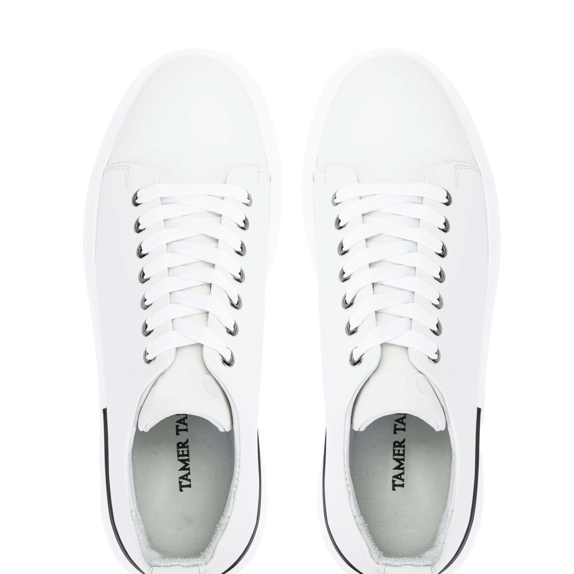 Tamer Tanca Erkek Hakiki Deri Beyaz Sneakers & Spor Ayakkabı