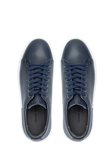  Tamer Tanca Erkek Hakiki Deri Lacivert Sneakers & Spor Ayakkabı