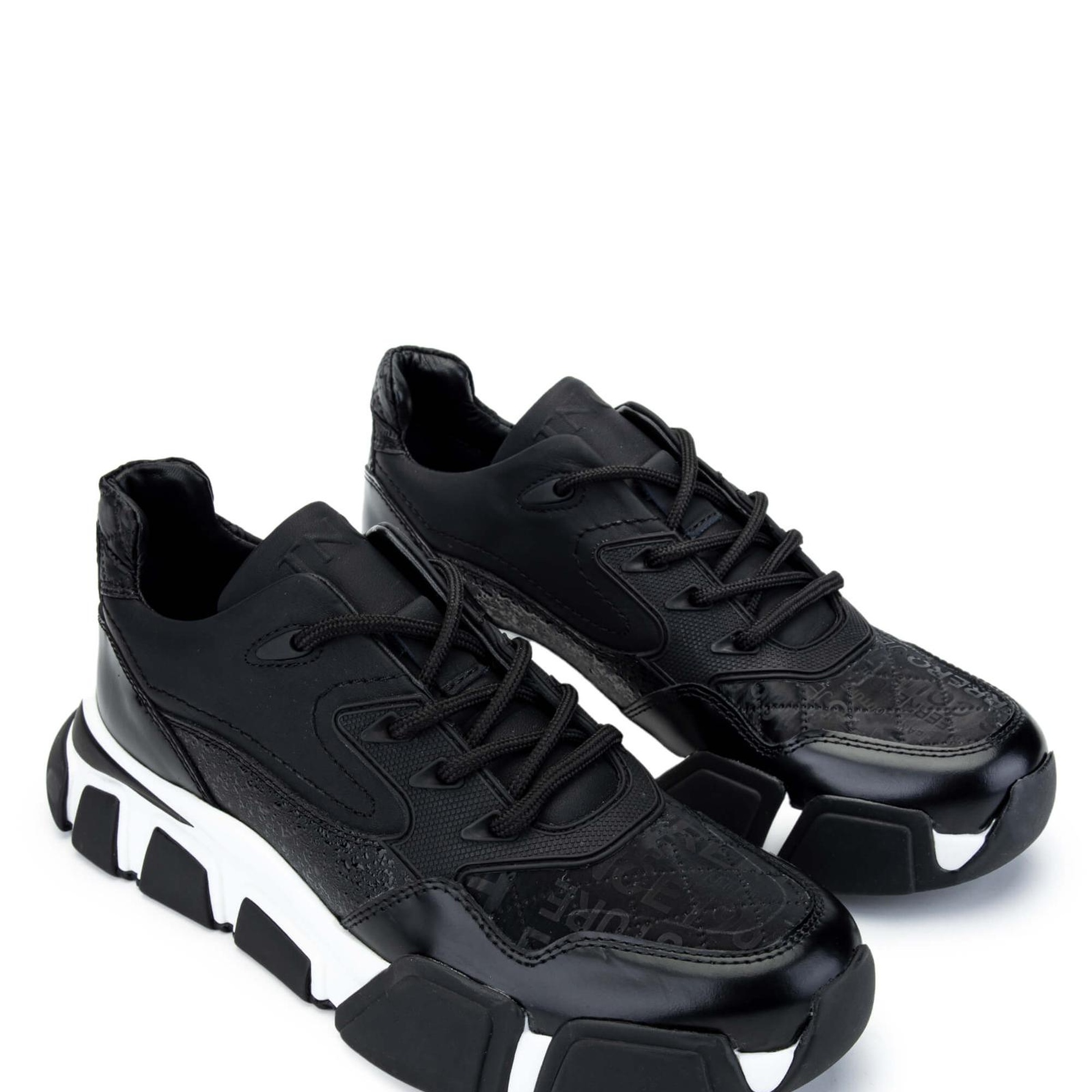 Tamer Tanca Erkek Hakiki Deri Siyah Sneakers & Spor Ayakkabı