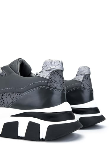  Tamer Tanca Erkek Hakiki Deri Gri Sneakers & Spor Ayakkabı