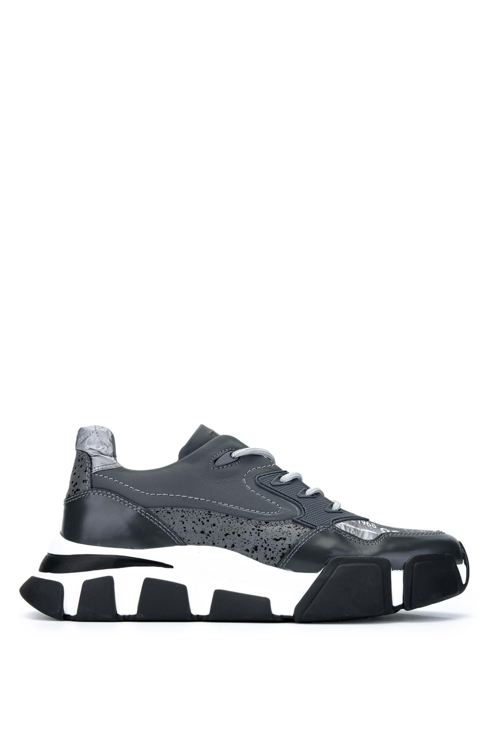  Tamer Tanca Erkek Hakiki Deri Gri Sneakers & Spor Ayakkabı