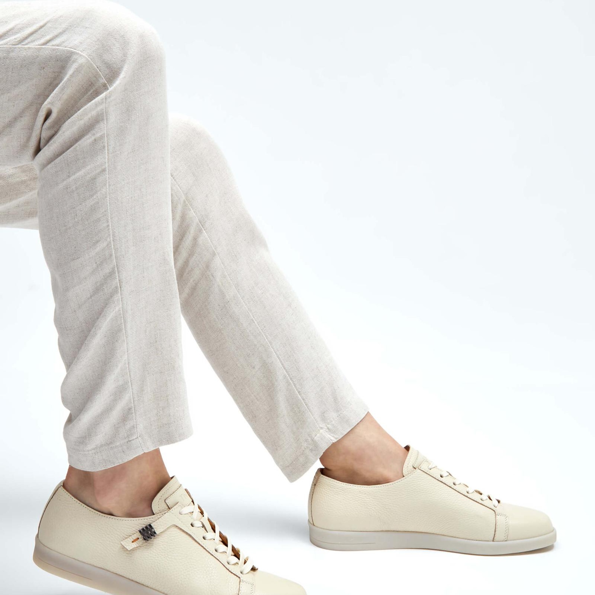 Tamer Tanca Erkek Hakiki Deri Fildişi Sneakers & Spor Ayakkabı