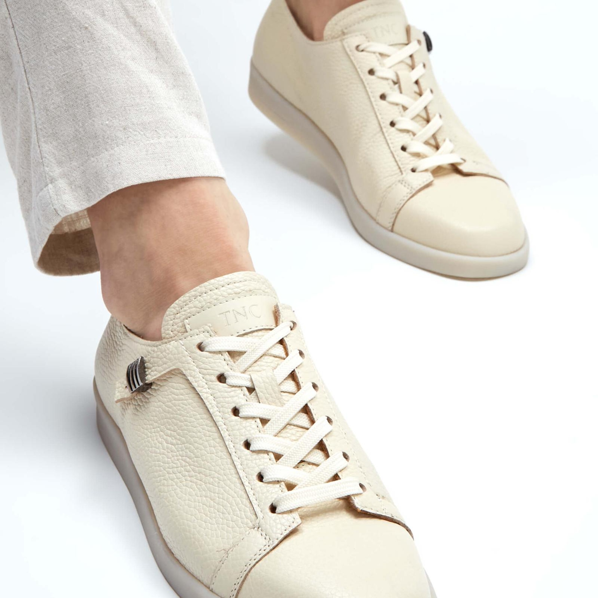 Tamer Tanca Erkek Hakiki Deri Fildişi Sneakers & Spor Ayakkabı